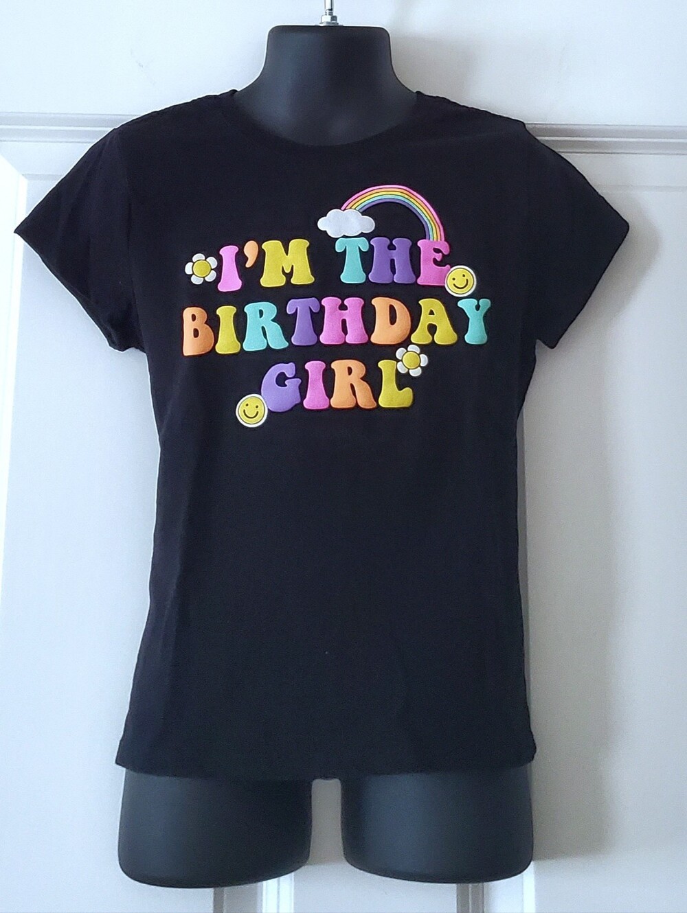 Children's Place Little Girl's Rainbow Birthday Puff Paint Graphic Tee